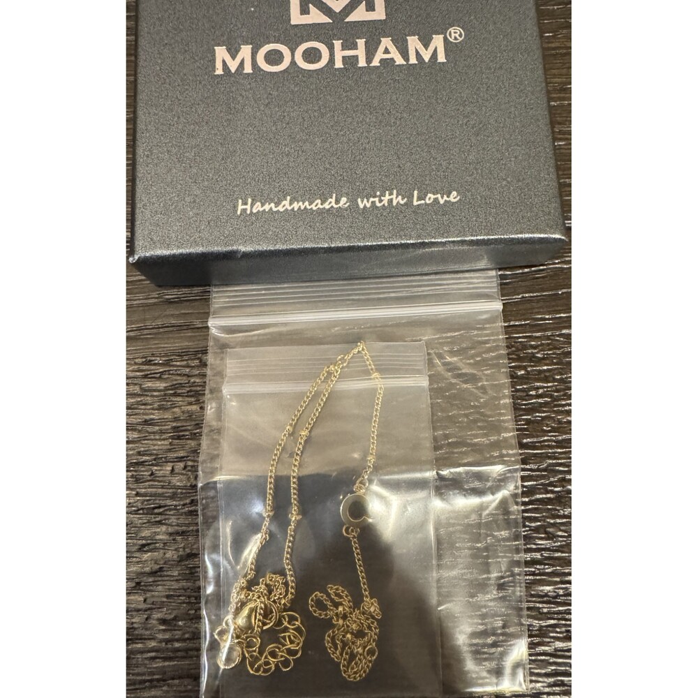 Moohan 14K Gold Plated Initial "C" Necklace
